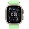 Apple Watch Ultra 3 (2025), 49 мм, корпус из титана цвета «Natural», ремешок Ocean Band цвета «Neon Green», зелёный
