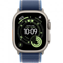 Apple Watch Ultra 3 (2025), 49 мм, корпус из титана цвета «Natural», ремешок Trail Loop цвета «Blue/Bright Blue», синий
