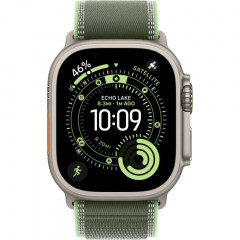 Apple Watch Ultra 3 (2025), 49 мм, корпус из титана цвета «Natural», ремешок Trail Loop цвета «Green/Neon», зелёный