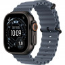 Apple Watch Ultra 3 (2025), 49 мм, корпус из титана цвета «Black», ремешок Ocean Band цвета «Anchor Blue», синий