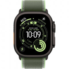 Apple Watch Ultra 3 (2025), 49 мм, корпус из титана цвета «Black», ремешок Trail Loop цвета «Green/Neon», зелёный